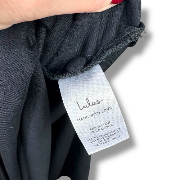 Lulus NWOT Simply Enchanted Black Butter Soft Halter Bodycon Midi Dress Large - Picture 10 of 10